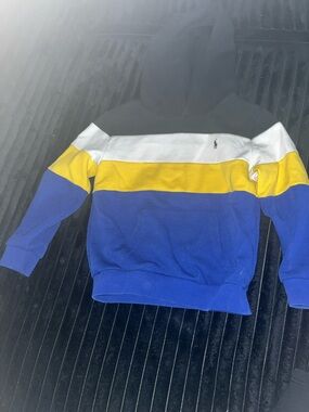 Polo by Ralph Lauren Black, White, Yellow & Blue Colorblock Crewneck